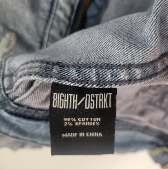8IGHTH DSTRKT Men's Denim Jean Sleeveless Jacket Size M Streetwear - Picture 5 of 5